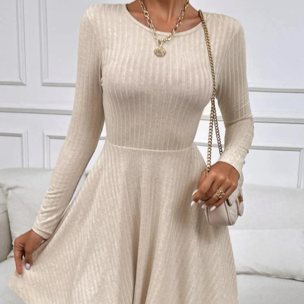 Unity Ribbed Knit Flare Hem Dress